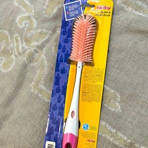 Nuby silicone bottle brush with nipple brush